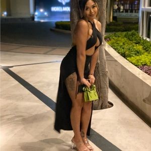 Sexy halter maxi dress w/ slit